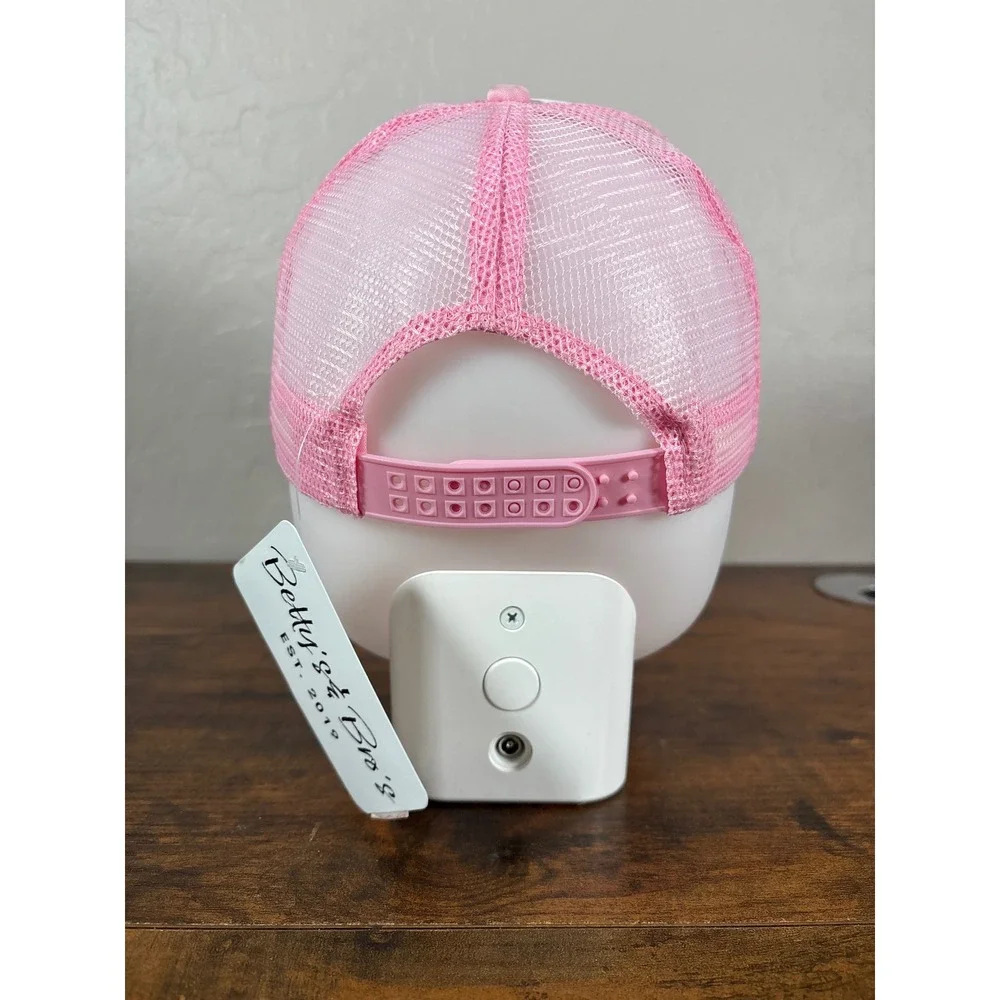 Coors Banquet Beer Trucker Hat Pink White Metallic Patch Snapback Mesh Cap